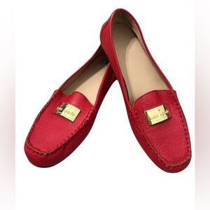 Kate Spade Corrie women’s 6M pebbled leather Chic red loafers